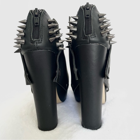 Elly Clay Black Missy Spiked Platform Boot Size 5 - Picture 4 of 9